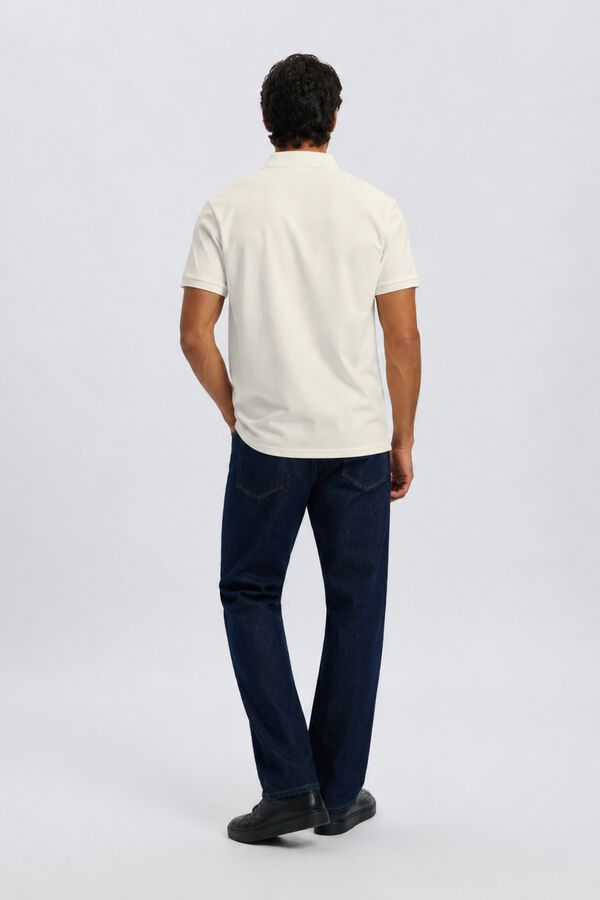 Selected Polo b&aacute;sico em piqu&eacute; Branco