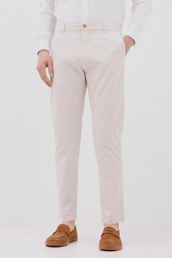Cortefiel Tapered fit chinos Ivory