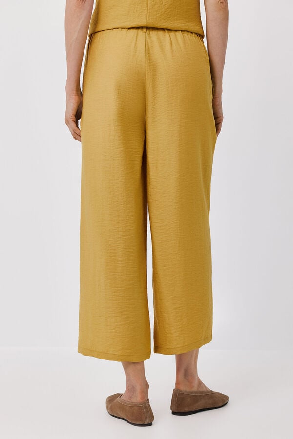 Cortefiel Pantal&oacute;n fluido ancho Amarillo