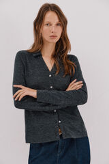 Cortefiel Jersey-knit knit shirt Dark grey