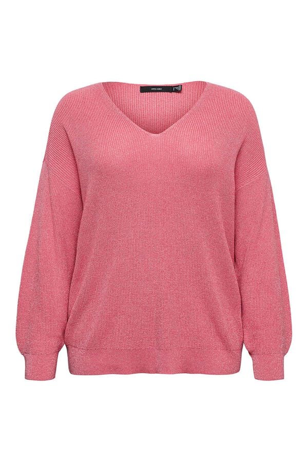 Vero Moda Curve Camisola tamanho grande em l&uacute;rex Vermelho