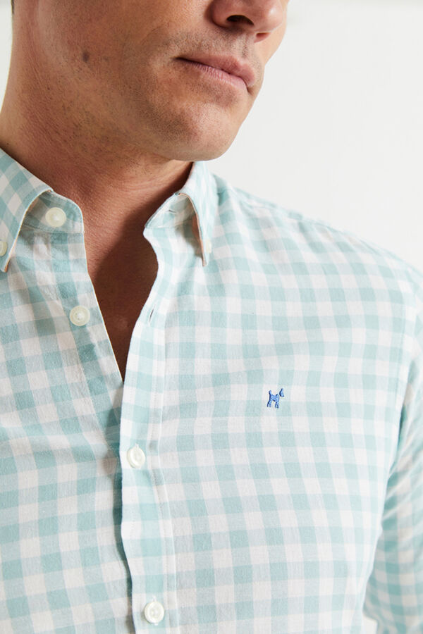 Williot Camisa xadrez de linho Verde
