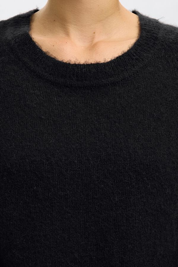 Selected Camisola de l&atilde; e alpaca Preto
