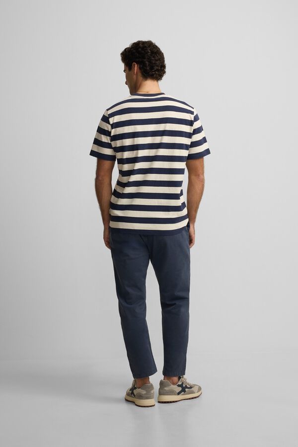 Silbon T-shirt minilogo &agrave;s riscas Azul