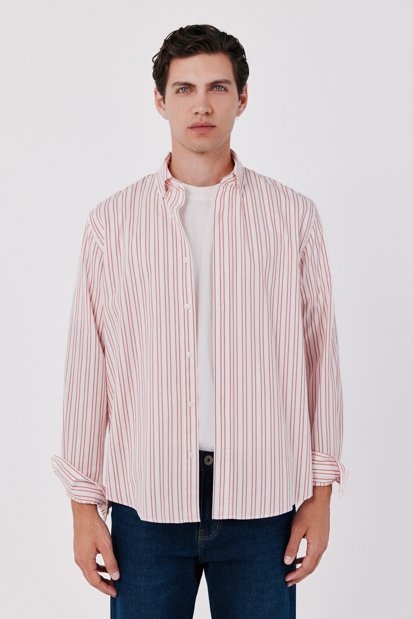 Cortefiel Striped light oxford shirt