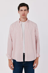 Cortefiel Striped light oxford shirt Red
