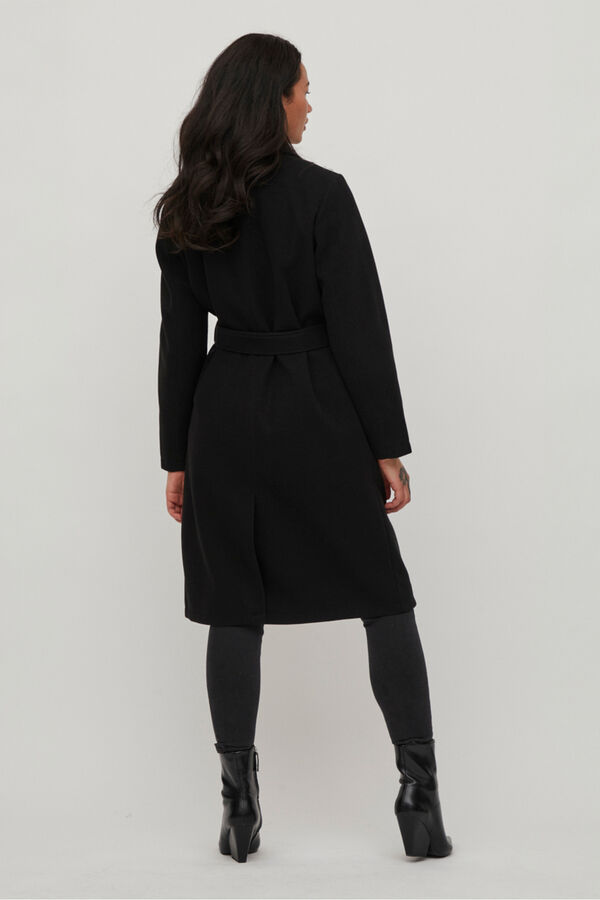 Cortefiel Women's cloth coat with belt Black