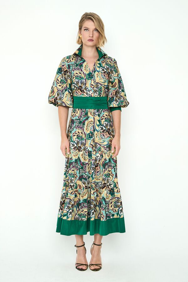 Panambi Vestido midi estampado Giana Verde