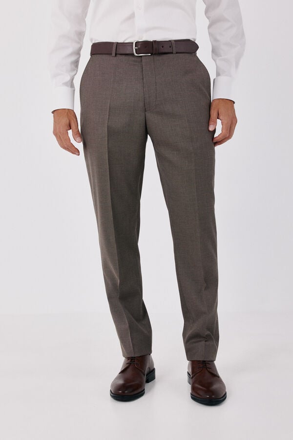 Cortefiel Mole houndstooth XXI Series trousers Brown