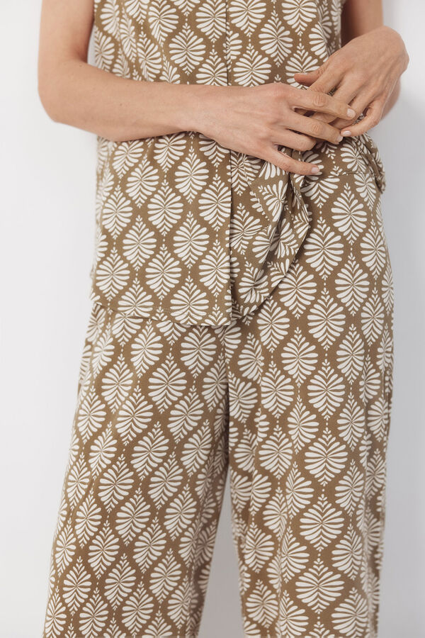 Cortefiel Pantal&oacute;n de punto Estampado verde