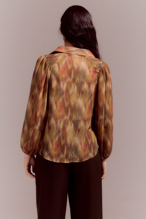 Cortefiel Printed yoke shirt Printed green