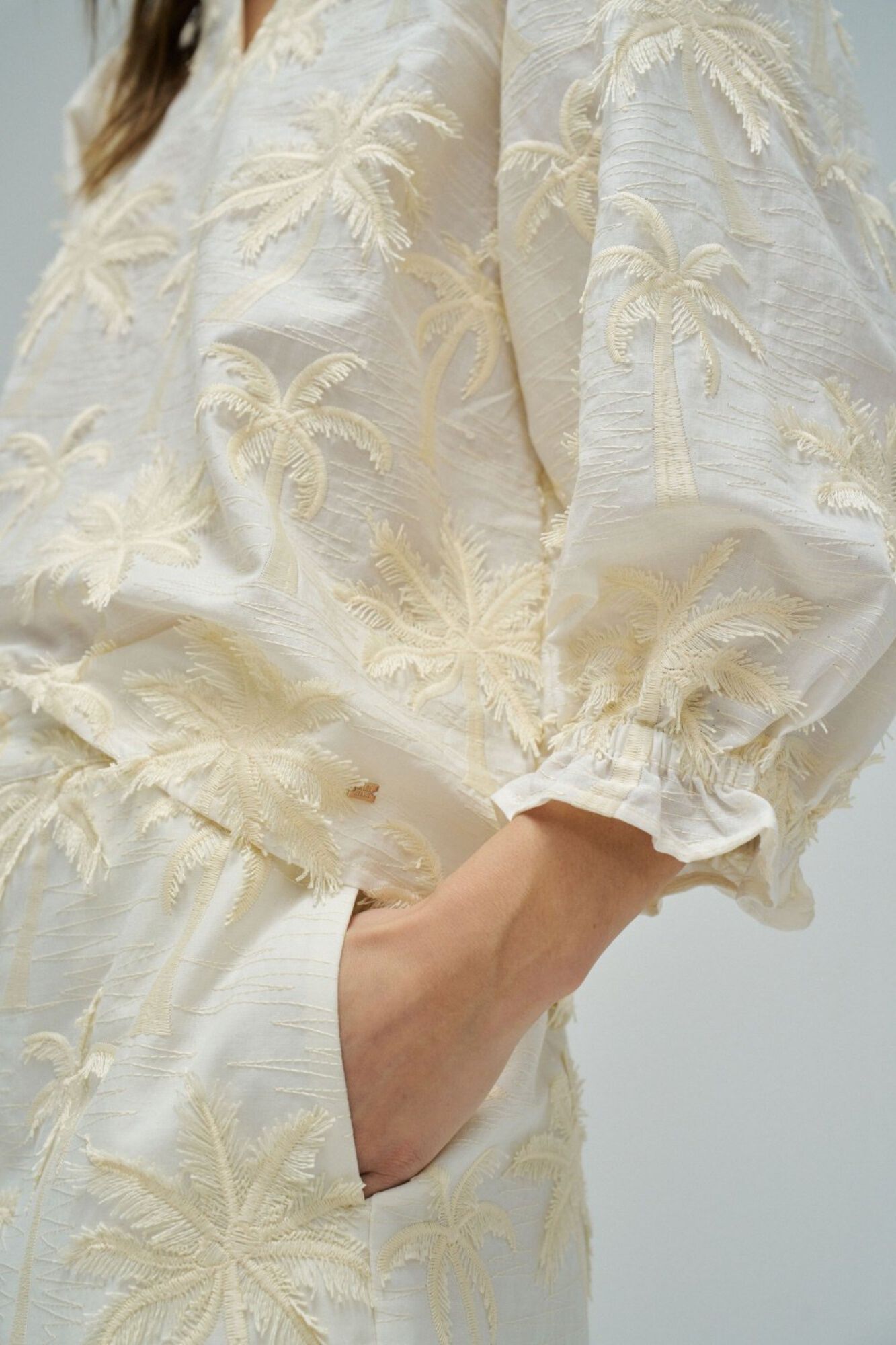 Salsa Jeans Blusa con efecto de tejido 3D texturizado