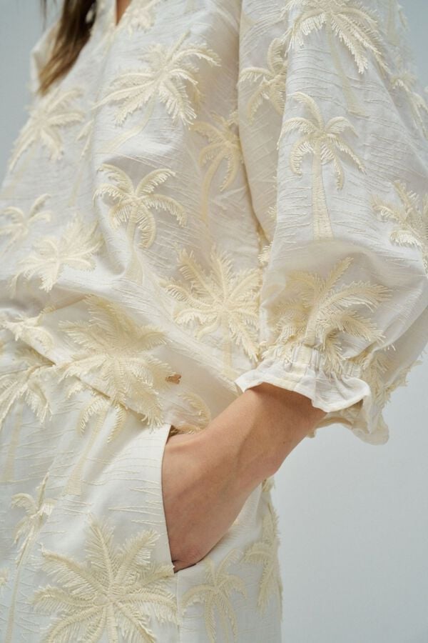 Salsa Jeans Textured 3D knit look blouse Ivory