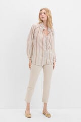 Cortefiel Lurex striped blouse Grey