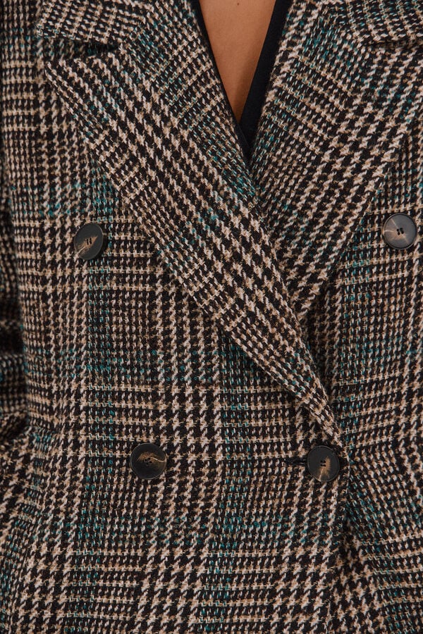 Cortefiel Long fabric coat Multicolour