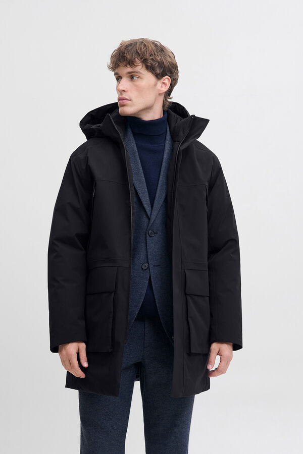 Jack & Jones Parka cl&aacute;ssica com capuz Preto