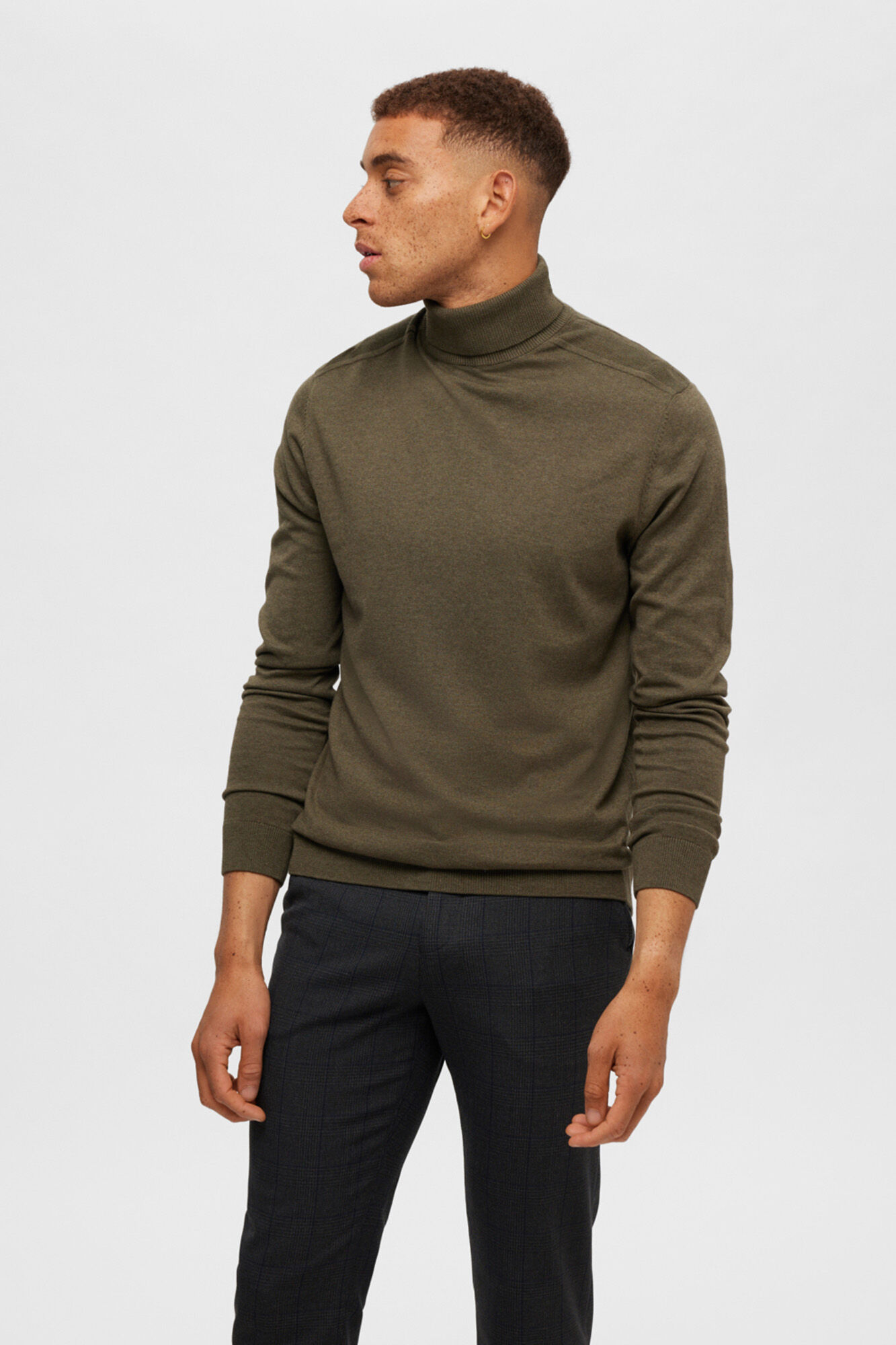 100 cotton polo neck jumper Men s jumpers and cardigans Cortefiel