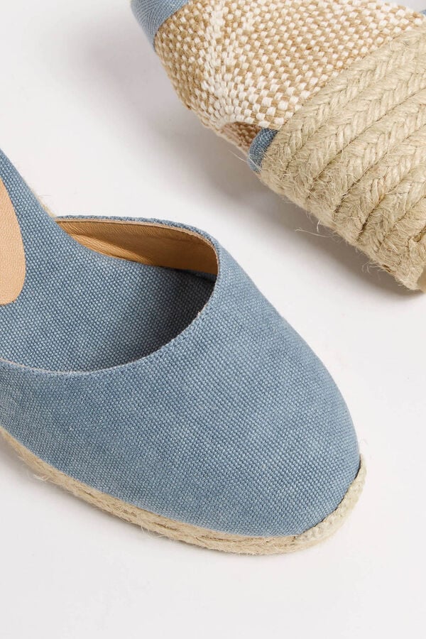 Cortefiel Carina wedge espadrille made in canvas Blue