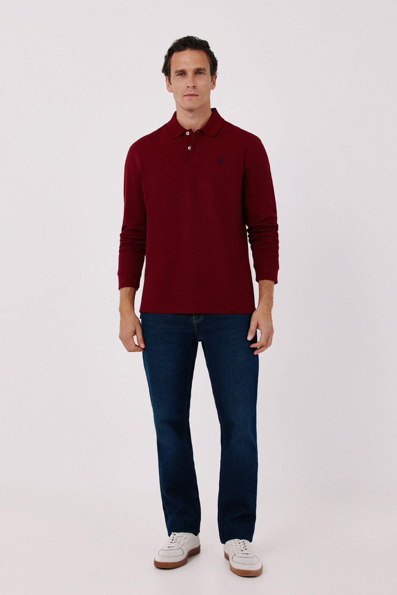 Cortefiel Basic long sleeve polo shirt