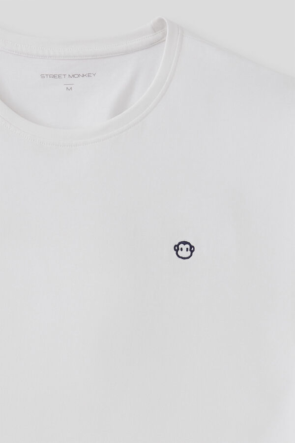 Street Monkey T-shirt básica manga curta Branco
