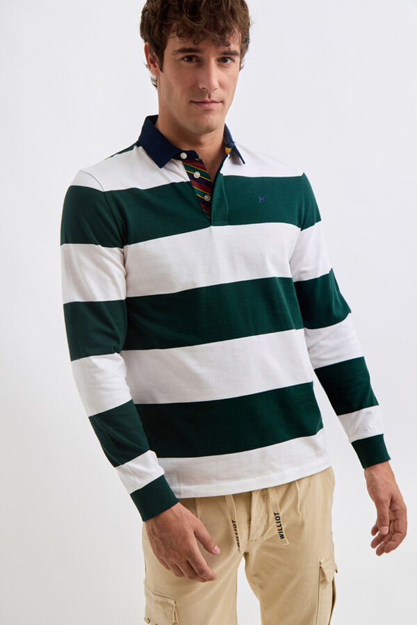 Williot Polo de Rugby Riscas Verde