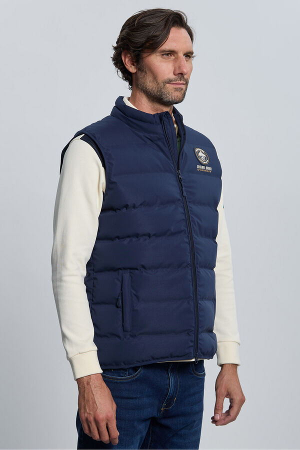 Valecuatro Colete acolchoado azul marinho com 3 escudos Azul