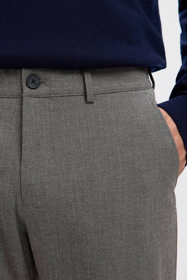 Selected Cal&ccedil;a formal Slim Fit Cinzento