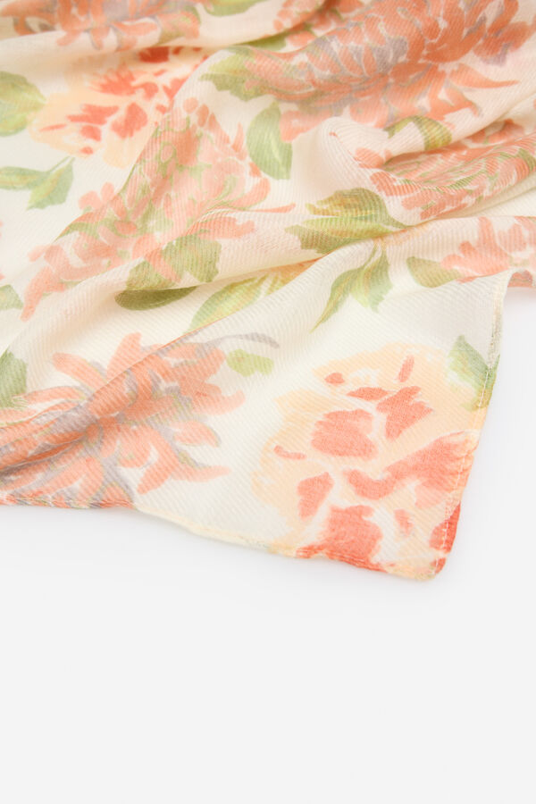 Cortefiel Fular floral Estampado naranja