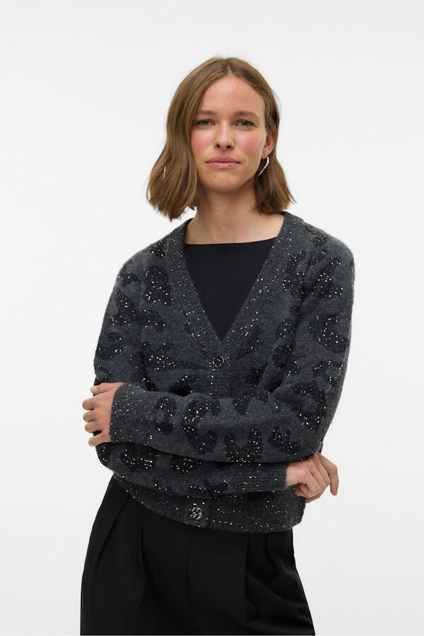 Vero Moda Casaco de malha curto de manga comprida  Cinzento