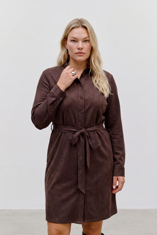 Vero Moda Curve Shirt dress Dark brown