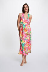 Morgan Vestido comprido estampado de flores Multicolorido