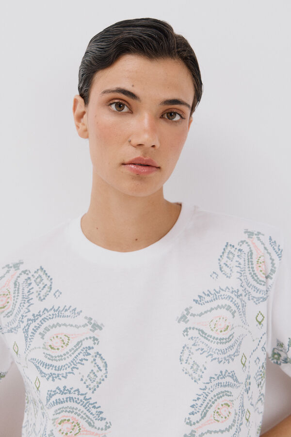 Cortefiel Printed t-shirt White