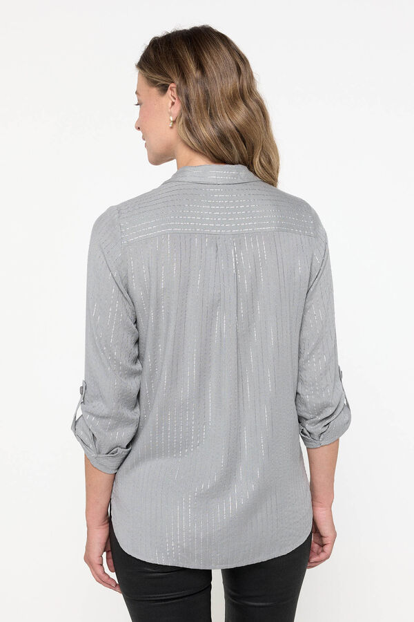 Vero Moda Camisa de manga larga con bolsillos Gris