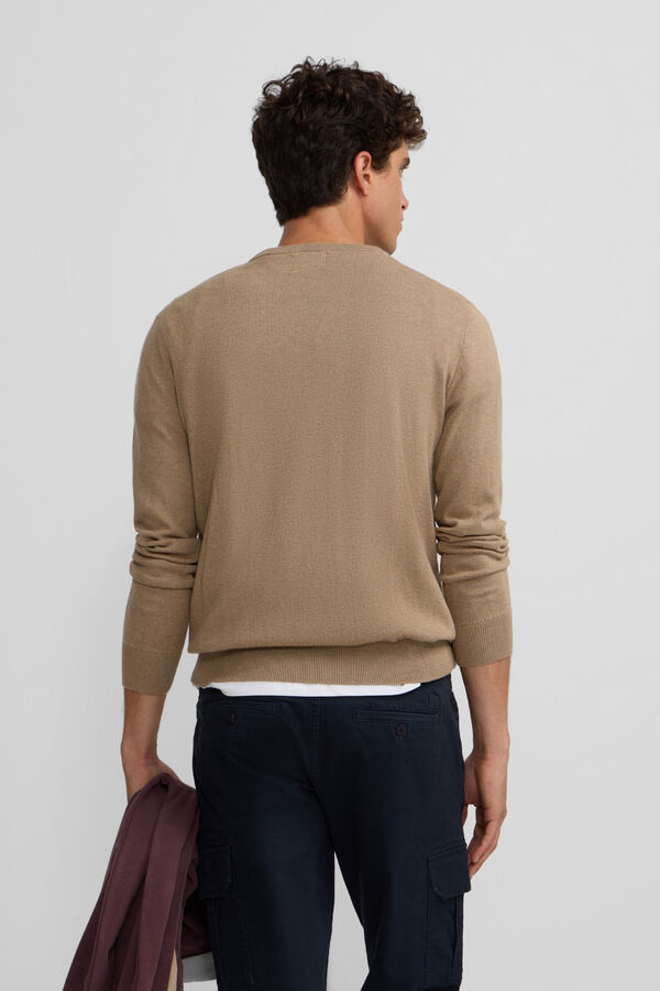 Silbon Camisola clássico de gola redonda Tostado