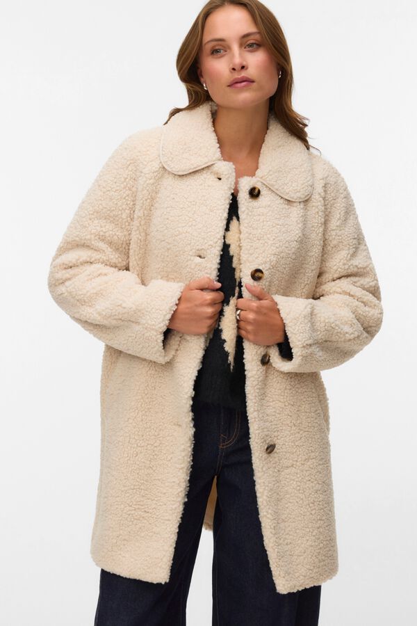 Vero Moda Sobretudo de borrego Tostado