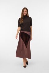 Vero Moda Saia midi de tecido triplo Castanho