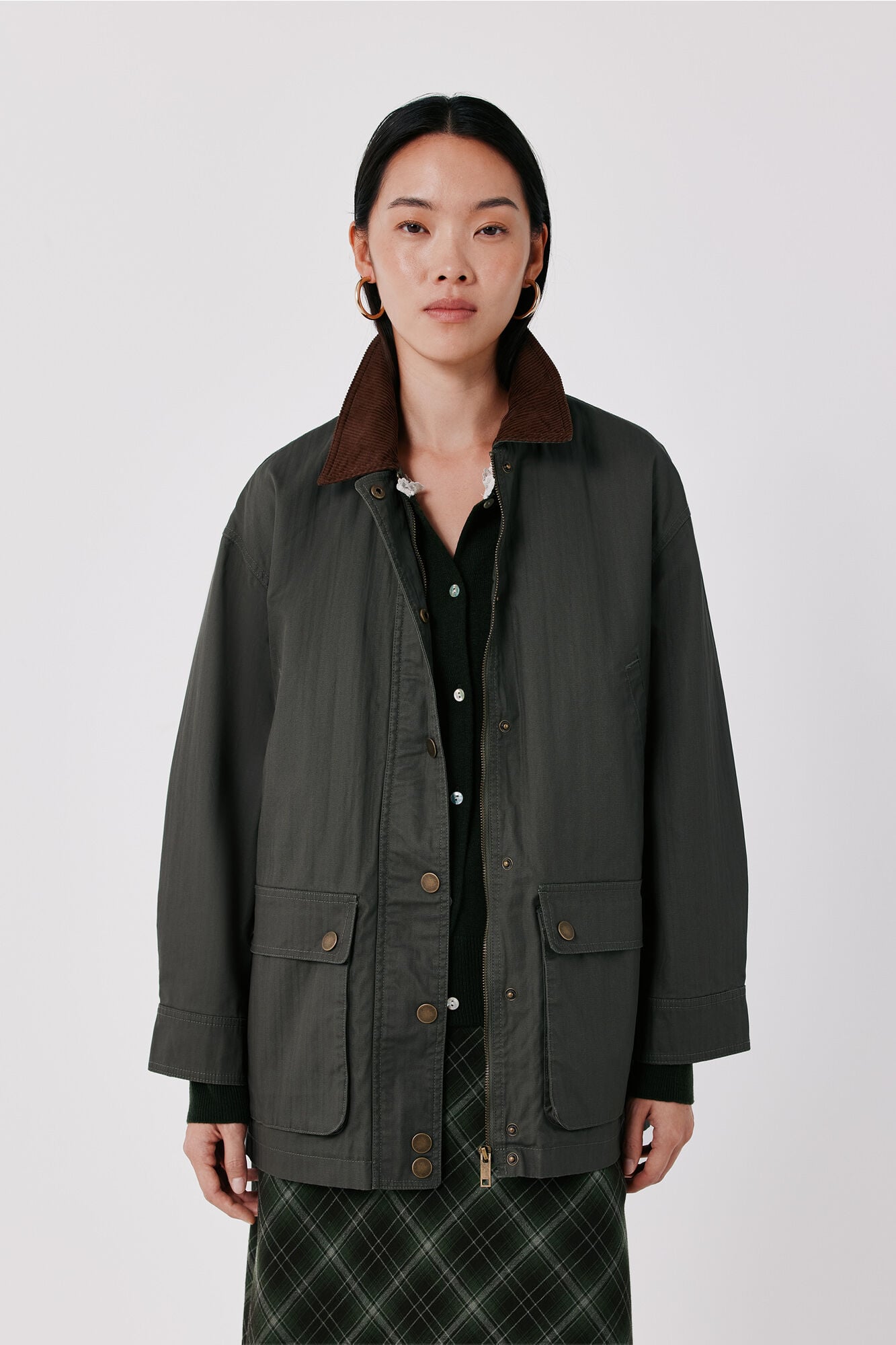 Cortefiel Long waxed parka