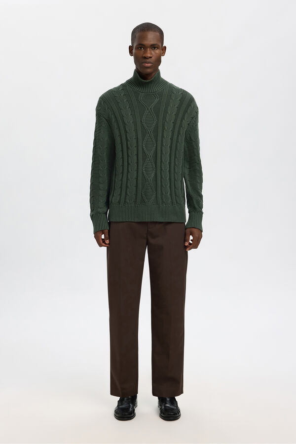 Selected Camisola estruturada 100% algodão orgânico  Verde