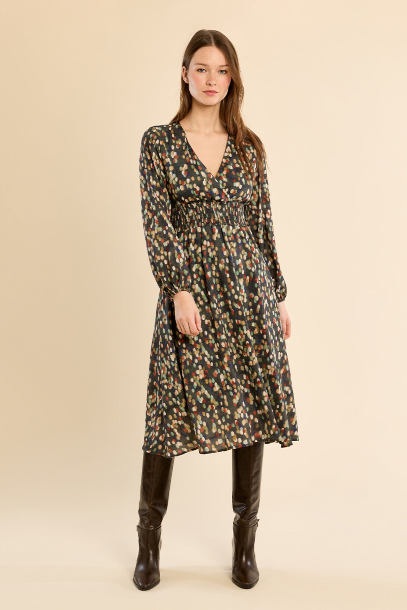Molly Bracken Vestido de manga comprida com estampado