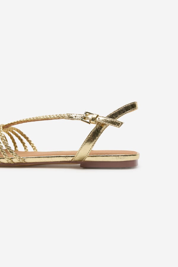 Cortefiel Braided straps sandal Yellow