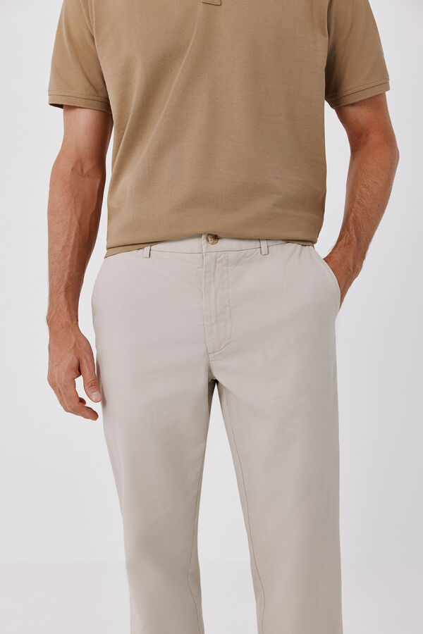 Cortefiel Comfort slim chinos Beige