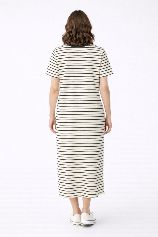 Vila Organic cotton midi dress Printed blue