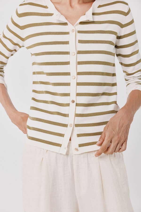 Cortefiel Striped knit jacket Multicolour