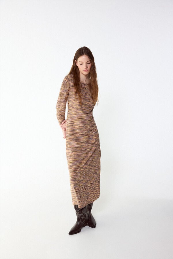 Slowlove Vestido punto melange Multicolorido