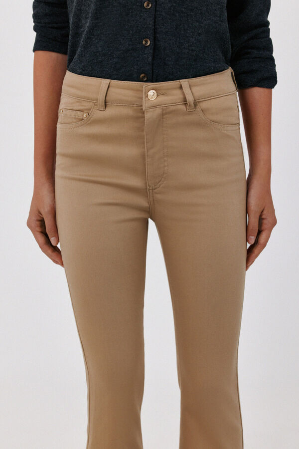 Cortefiel Sensational cropped flare jeans Beige