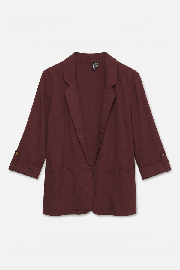 Vero Moda Blazer de mulher aberto com aba Castanho
