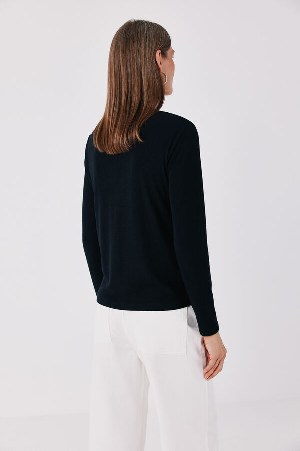 Cortefiel Lace detail double cardigan Black