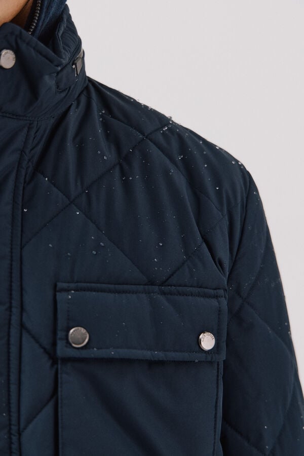 Cortefiel Diamond quilted jacket Navy