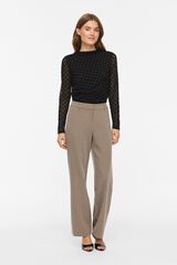 Vila T-shirt de tule com bolinhas Preto
