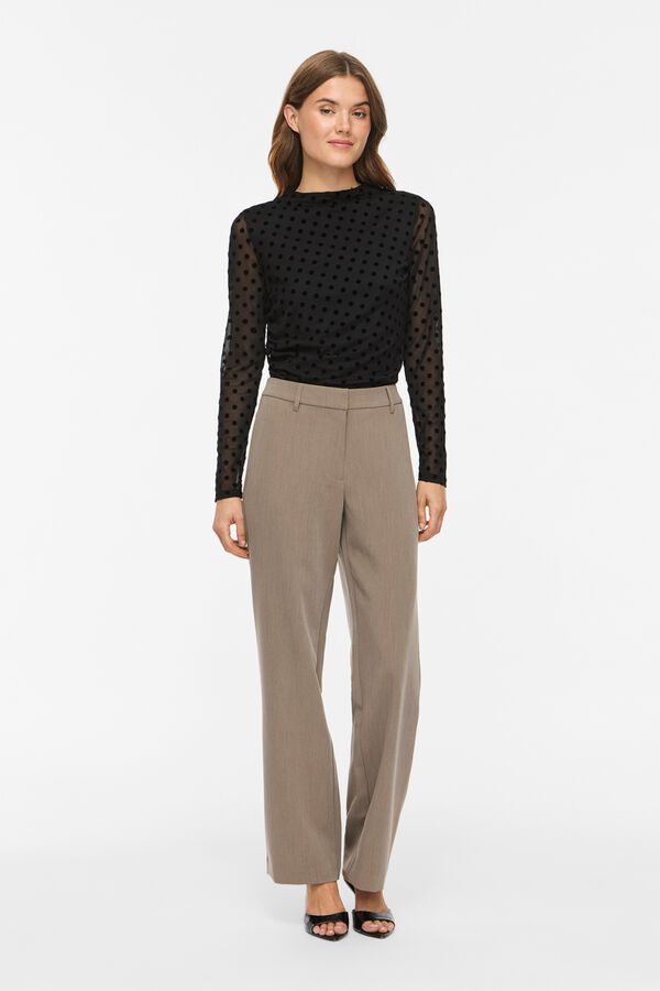 Vila T-shirt de tule com bolinhas Preto